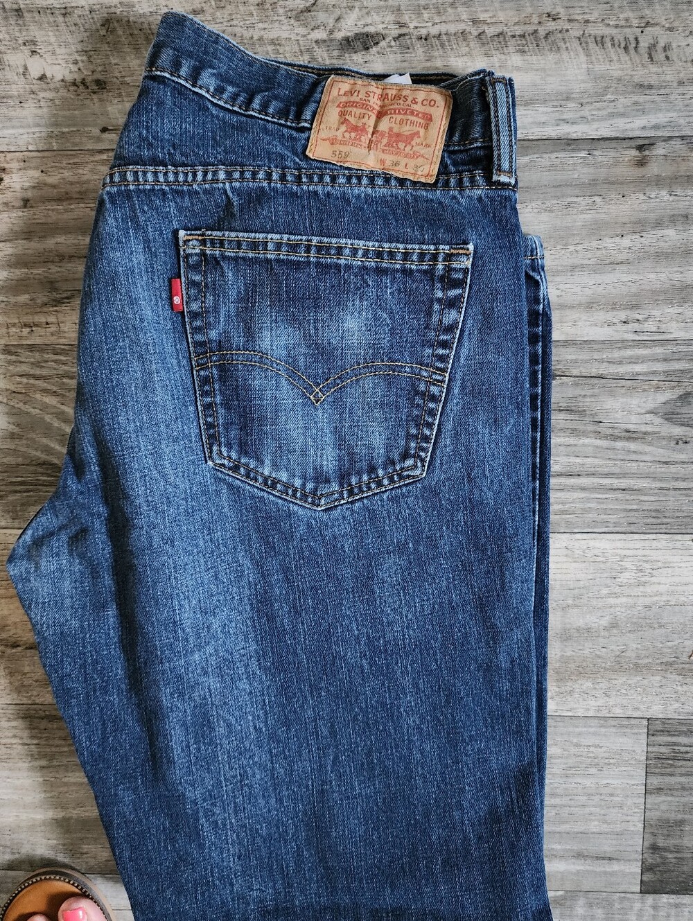Levi's Dark Blue Straight Leg Jeans 36x30